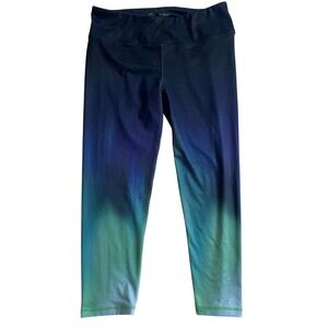 So Perfect Yoga Womens Medium Capri Leggings Blue Green Athletic Workout
